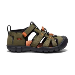 Kids KEEN Sandals<Little Kids' Seacamp Ii Cnx | Dark Olive/Gold Flame