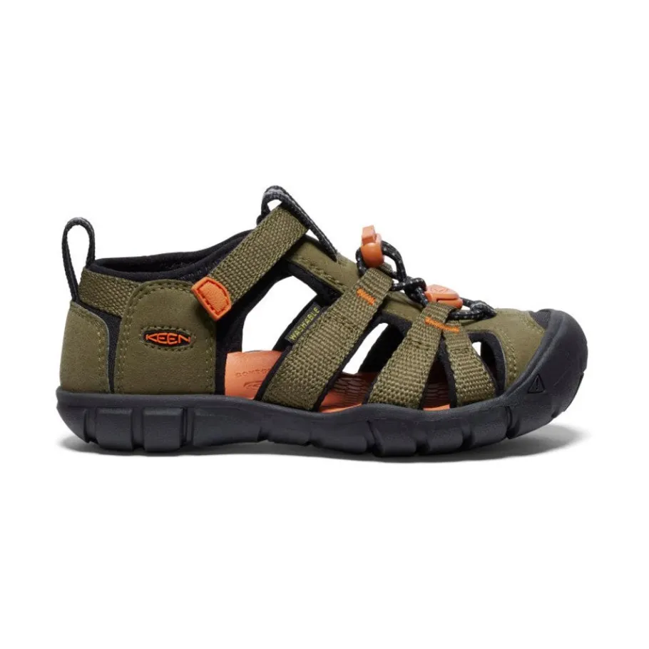 Kids KEEN Sandals<Little Kids' Seacamp Ii Cnx | Dark Olive/Gold Flame