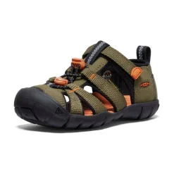 Kids KEEN Sandals<Little Kids' Seacamp Ii Cnx | Dark Olive/Gold Flame