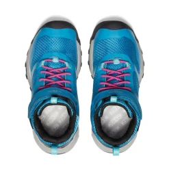 Kids KEEN Boots<Little Kids' Wanduro Waterproof Boot | Fjord Blue/Fuchsia Purple