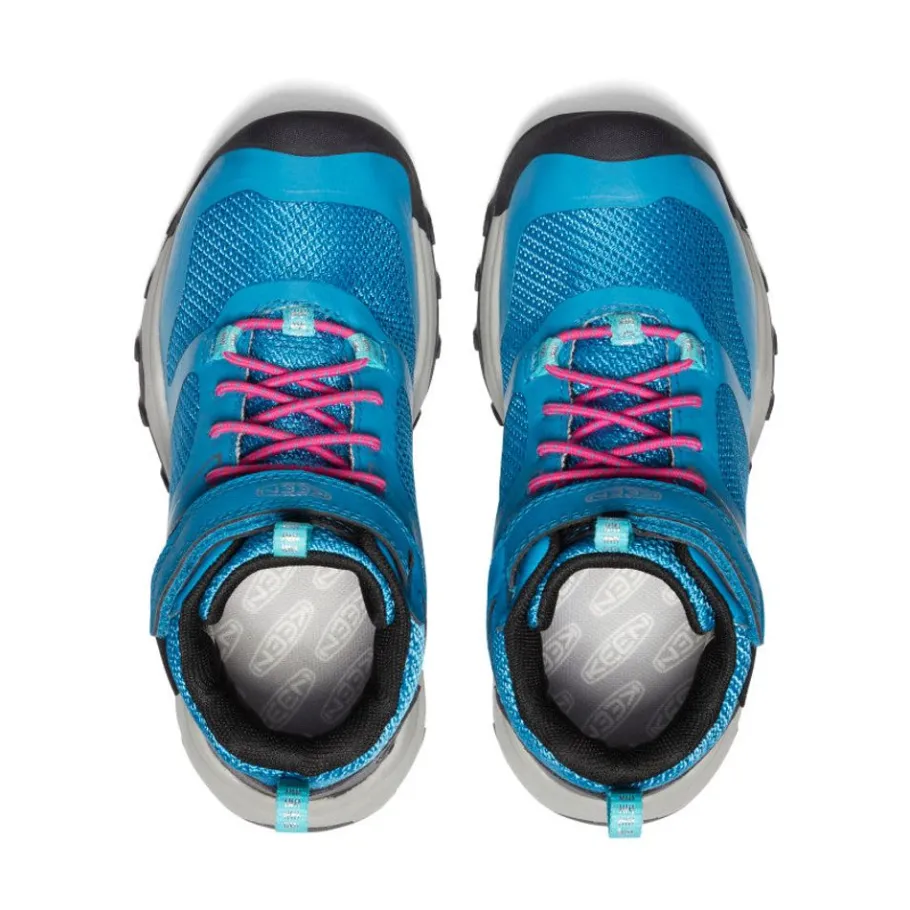 Kids KEEN Boots<Little Kids' Wanduro Waterproof Boot | Fjord Blue/Fuchsia Purple