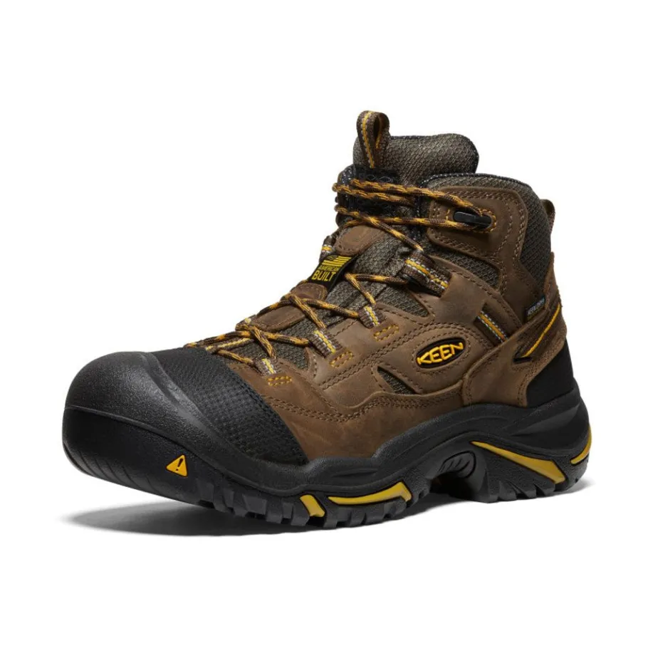 Men KEEN Work Boots & Shoes<Men'S Braddock Waterproof Mid (Soft Toe) | Cascade Brown/Tawny Olive