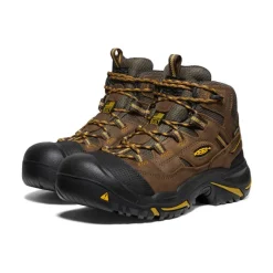 Men KEEN Work Boots & Shoes<Men'S Braddock Waterproof Mid (Steel Toe) | Cascade Brown/Tawny Olive