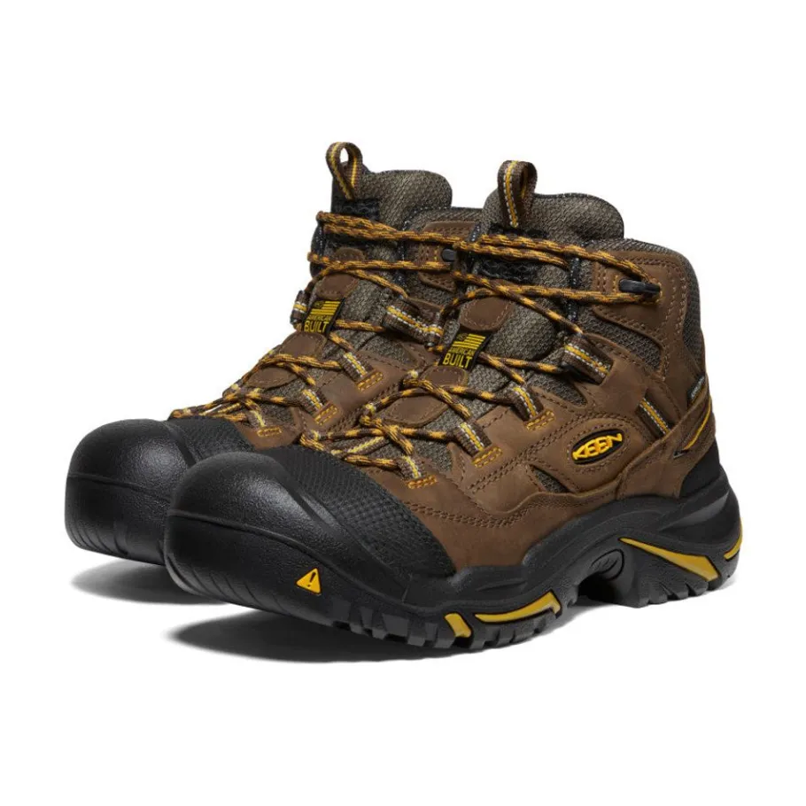 Men KEEN Work Boots & Shoes<Men'S Braddock Waterproof Mid (Steel Toe) | Cascade Brown/Tawny Olive
