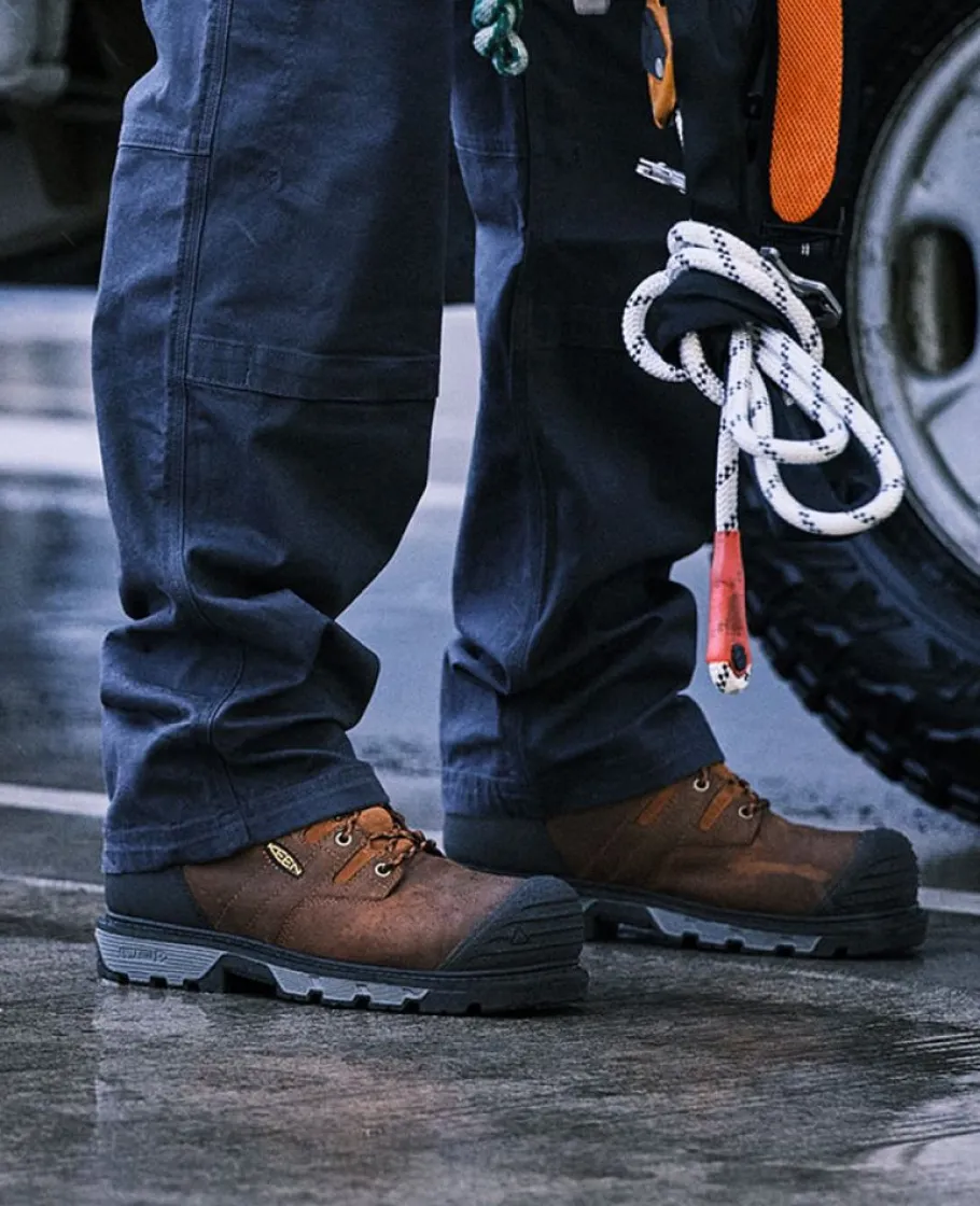 Men KEEN Work Boots & Shoes<Men'S Camden 6" Waterproof Boot Int Met (Carbon-Fiber Toe) | Leather Brown/Black