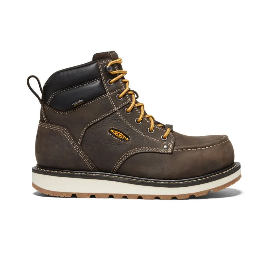 Men KEEN Work Boots & Shoes<Men'S Cincinnati 6" Waterproof Boot (Carbon-Fiber Toe) | Dark Chocolate/Sandshell