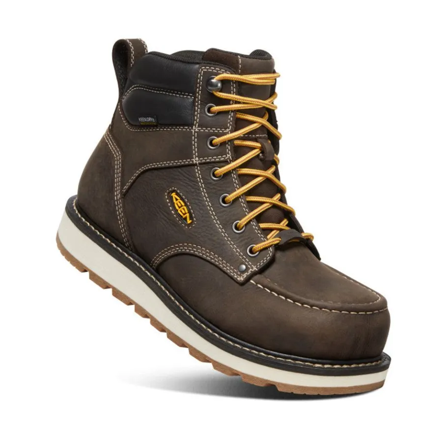 Men KEEN Work Boots & Shoes<Men'S Cincinnati 6" Waterproof Boot (Carbon-Fiber Toe) | Dark Chocolate/Sandshell
