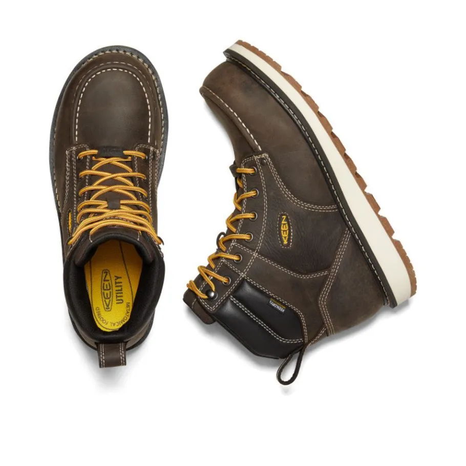 Men KEEN Work Boots & Shoes<Men'S Cincinnati 6" Waterproof Boot (Carbon-Fiber Toe) | Dark Chocolate/Sandshell