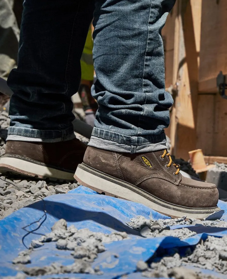 Men KEEN Work Boots & Shoes<Men'S Cincinnati 6" Waterproof Boot (Carbon-Fiber Toe) | Dark Chocolate/Sandshell