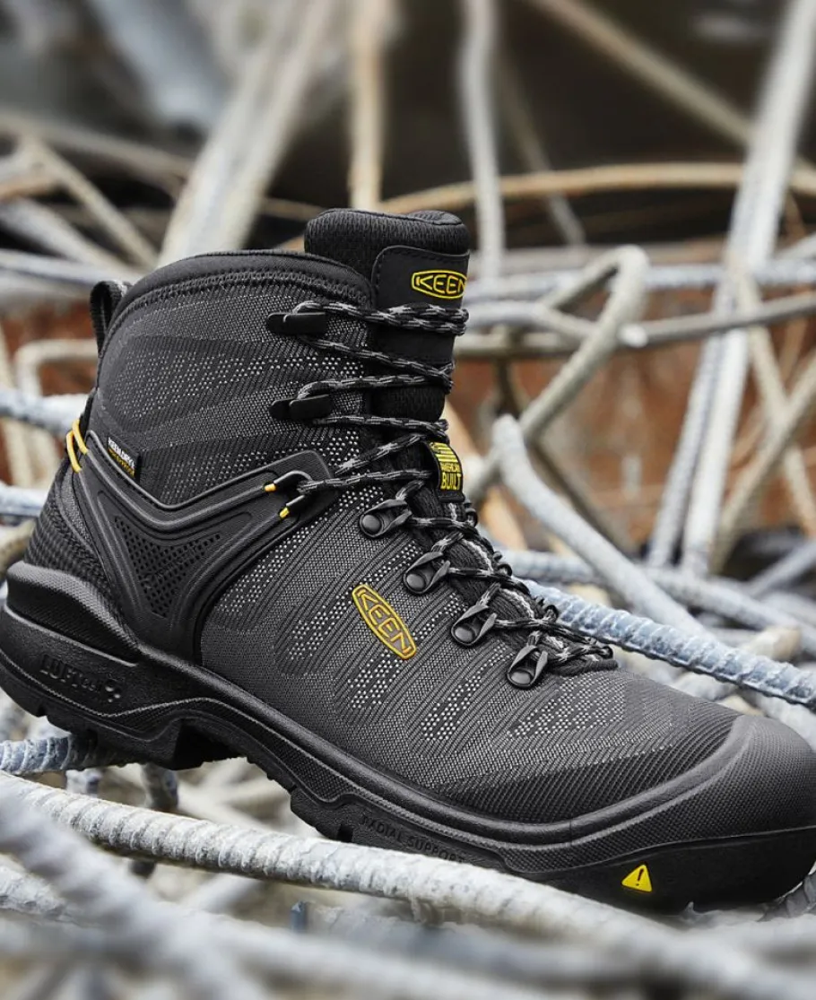Men KEEN Work Boots & Shoes<Men'S Dearborn 6" Waterproof Boot (Carbon-Fiber Toe) | Black/Steel Grey