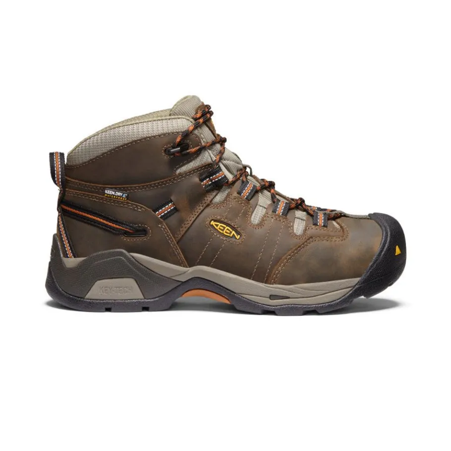 Men KEEN Work Boots & Shoes<Men'S Detroit Xt Waterproof Boot (Soft Toe) | Black Olive/Leather Brown