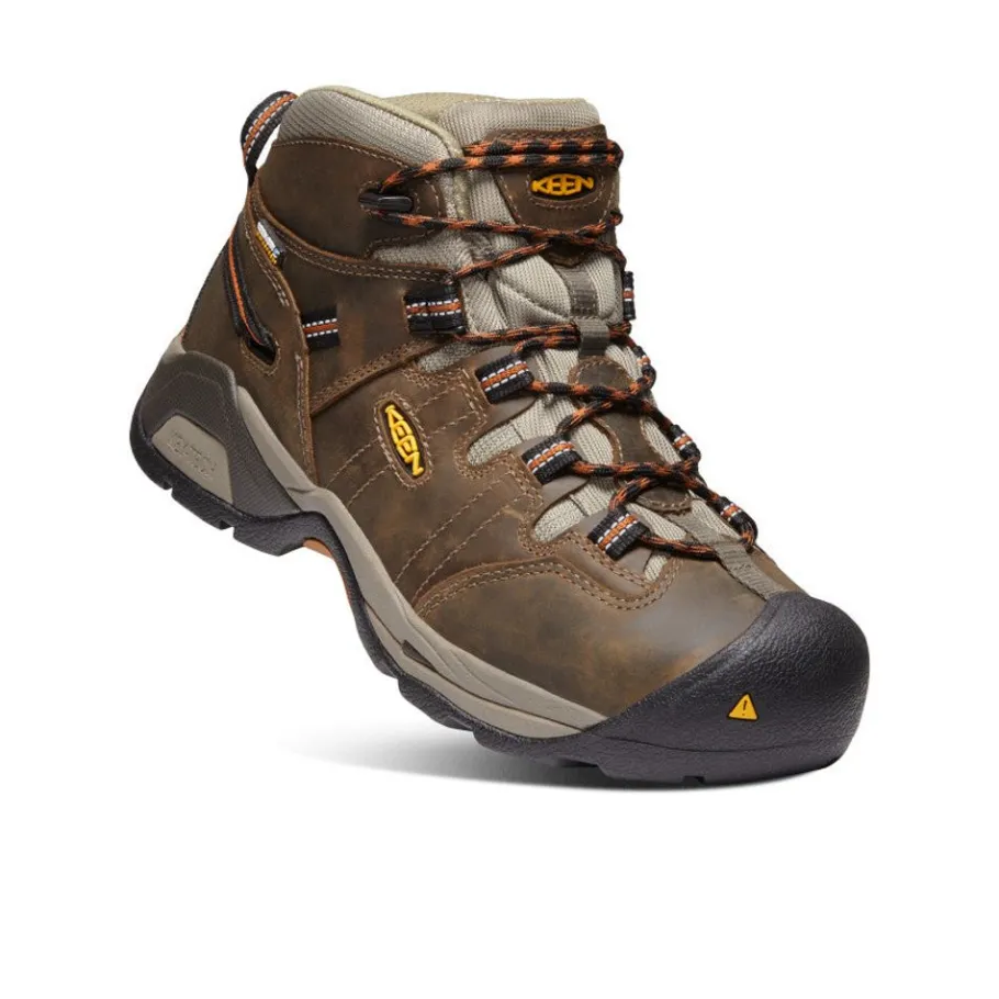 Men KEEN Work Boots & Shoes<Men'S Detroit Xt Waterproof Boot (Soft Toe) | Black Olive/Leather Brown