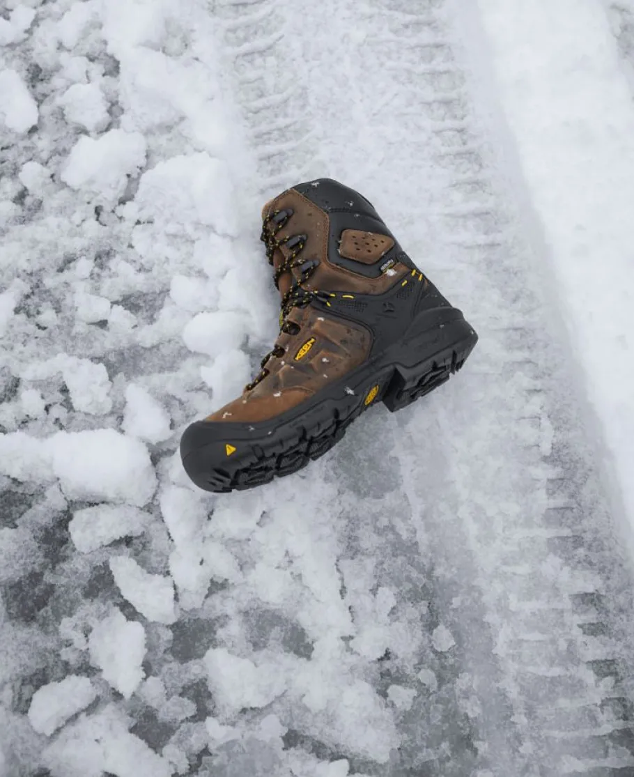 Men KEEN Work Boots & Shoes<Men'S Dover 8" Waterproof Boot (Carbon-Fiber Toe) | Dark Earth/Black