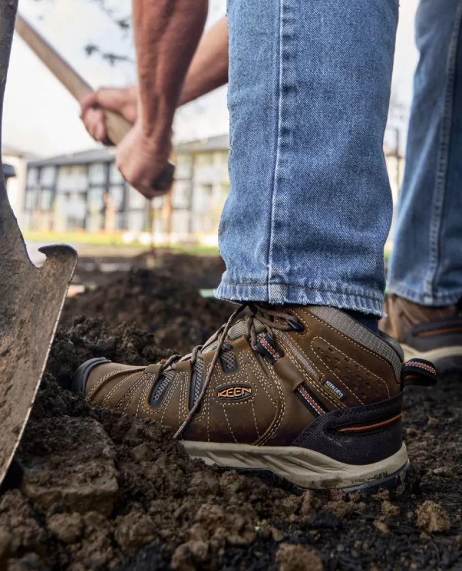 Men KEEN Work Boots & Shoes<Men'S Flint Ii Waterproof Mid (Soft Toe) | Steel Grey/Tortoise Shell
