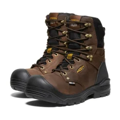 Men KEEN Work Boots & Shoes<Men'S Independence 8" Waterproof Boot (Soft Toe) | Dark Earth/Black