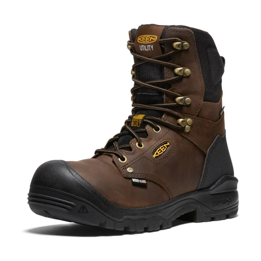 Men KEEN Work Boots & Shoes<Men'S Independence 8" Waterproof Boot (Soft Toe) | Dark Earth/Black