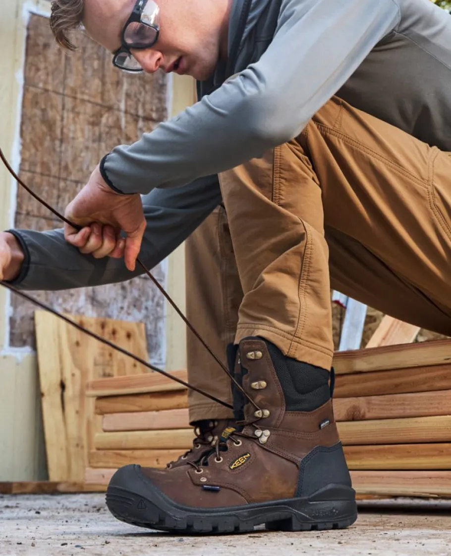 Men KEEN Work Boots & Shoes<Men'S Independence 8" Waterproof Boot (Soft Toe) | Dark Earth/Black