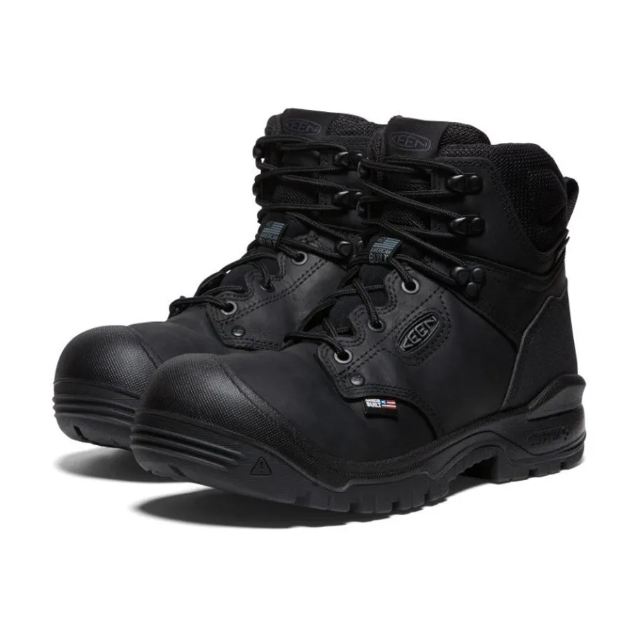 Men KEEN Work Boots & Shoes<Men'S Independence 6" Waterproof Boot (Soft Toe) | Black/Black