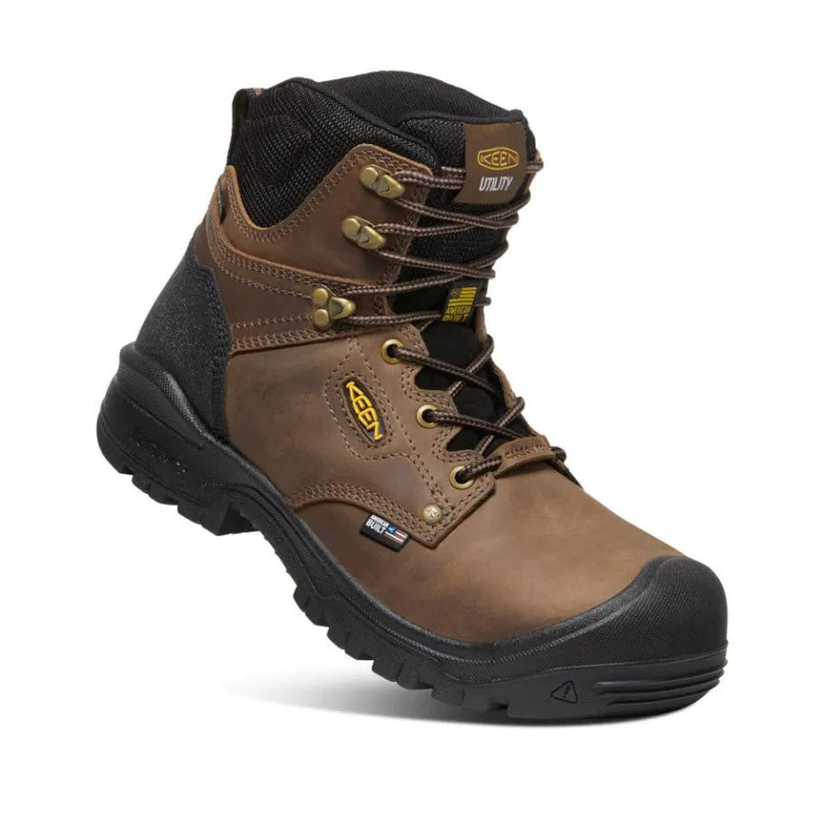 Men KEEN Work Boots & Shoes<Men'S Independence 6" Waterproof Boot (Carbon Fiber Toe) | Dark Earth/Black