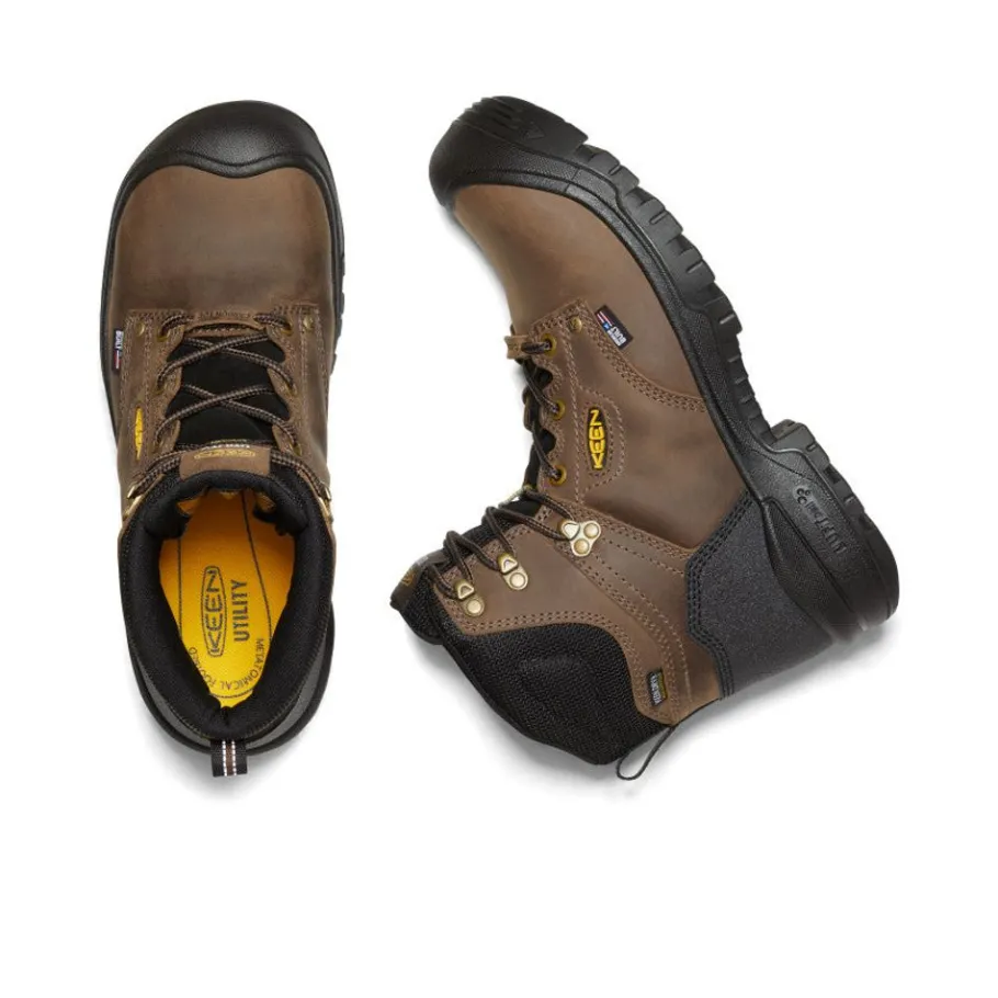 Men KEEN Work Boots & Shoes<Men'S Independence 6" Waterproof Boot (Carbon Fiber Toe) | Dark Earth/Black