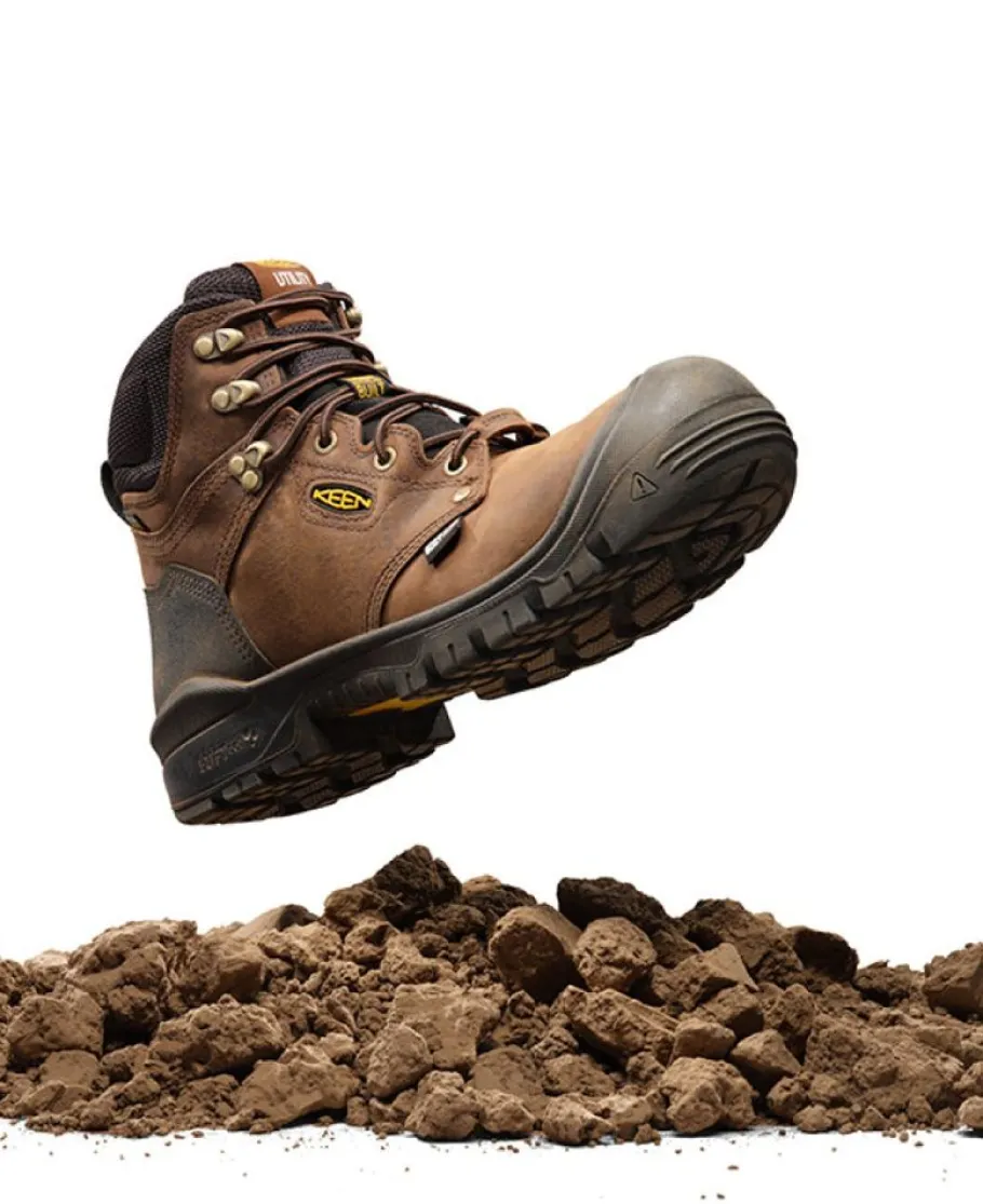 Men KEEN Work Boots & Shoes<Men'S Independence 6" Waterproof Boot (Carbon Fiber Toe) | Dark Earth/Black