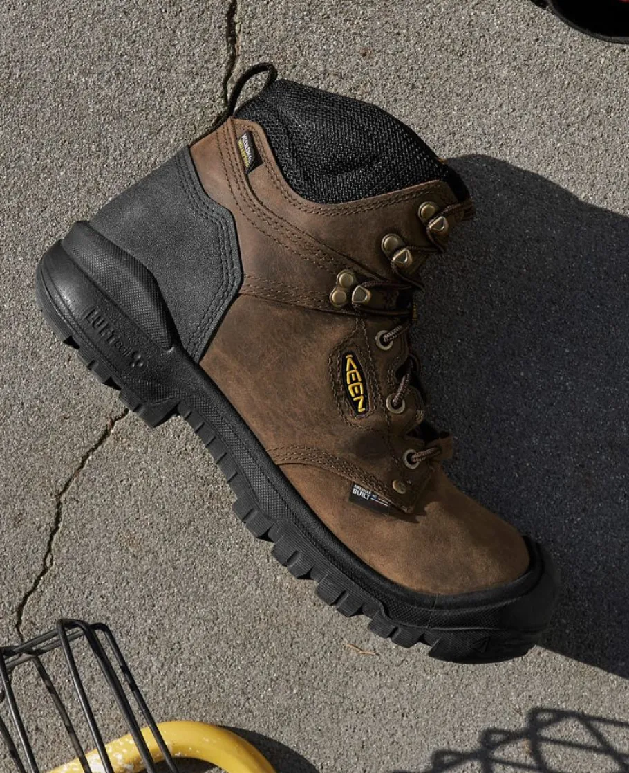 Men KEEN Work Boots & Shoes<Men'S Independence 6" Waterproof Boot (Carbon Fiber Toe) | Dark Earth/Black