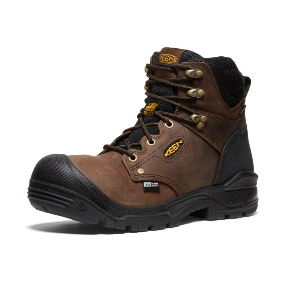 Men KEEN Work Boots & Shoes<Men'S Independence 6" Waterproof Boot (Soft Toe) | Dark Earth/Black