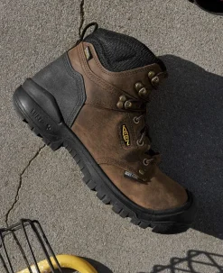 Men KEEN Work Boots & Shoes<Men'S Independence 6" Waterproof Internal Met (Carbon-Fiber Toe) | Dark Earth/Black