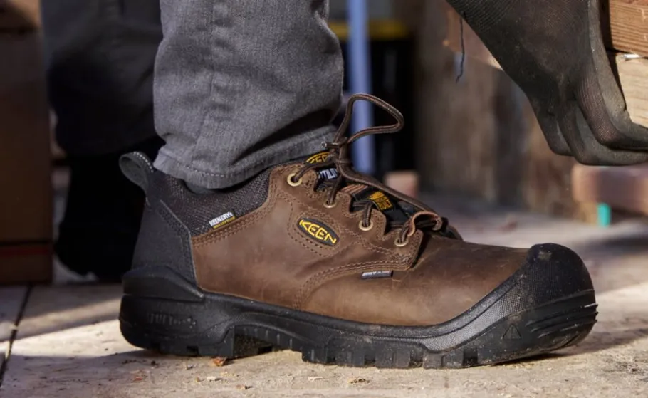 Men KEEN Work Boots & Shoes<Men'S Independence Oxford Waterproof Shoe (Carbon-Fiber Toe) | Dark Earth/Black