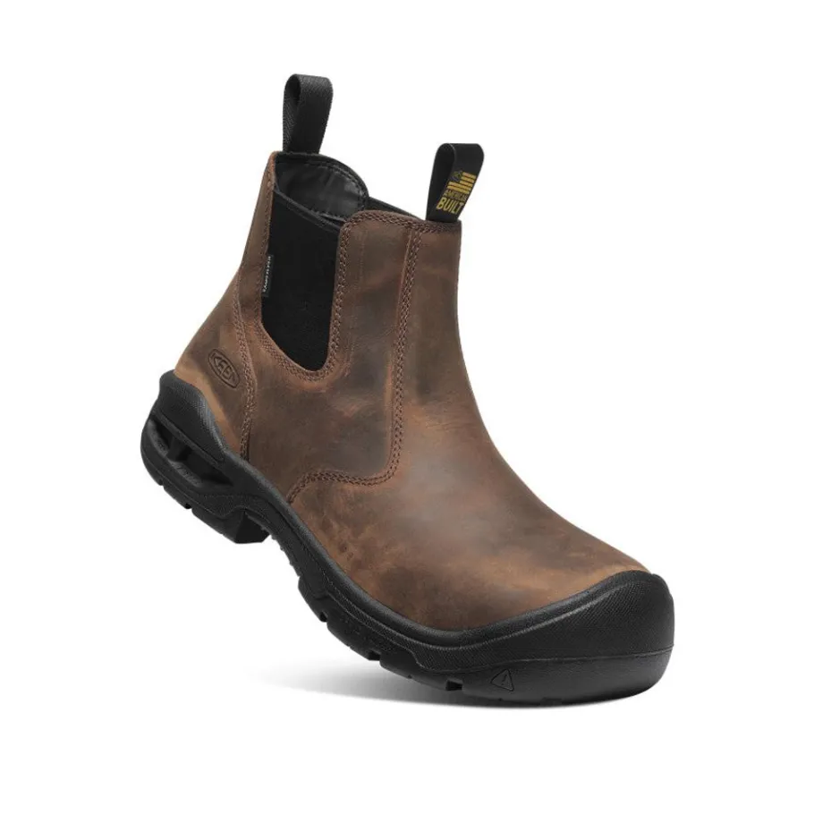 Men KEEN Work Boots & Shoes<Men'S Juneau Romeo Waterproof (Soft Toe) | Dark Earth/Black