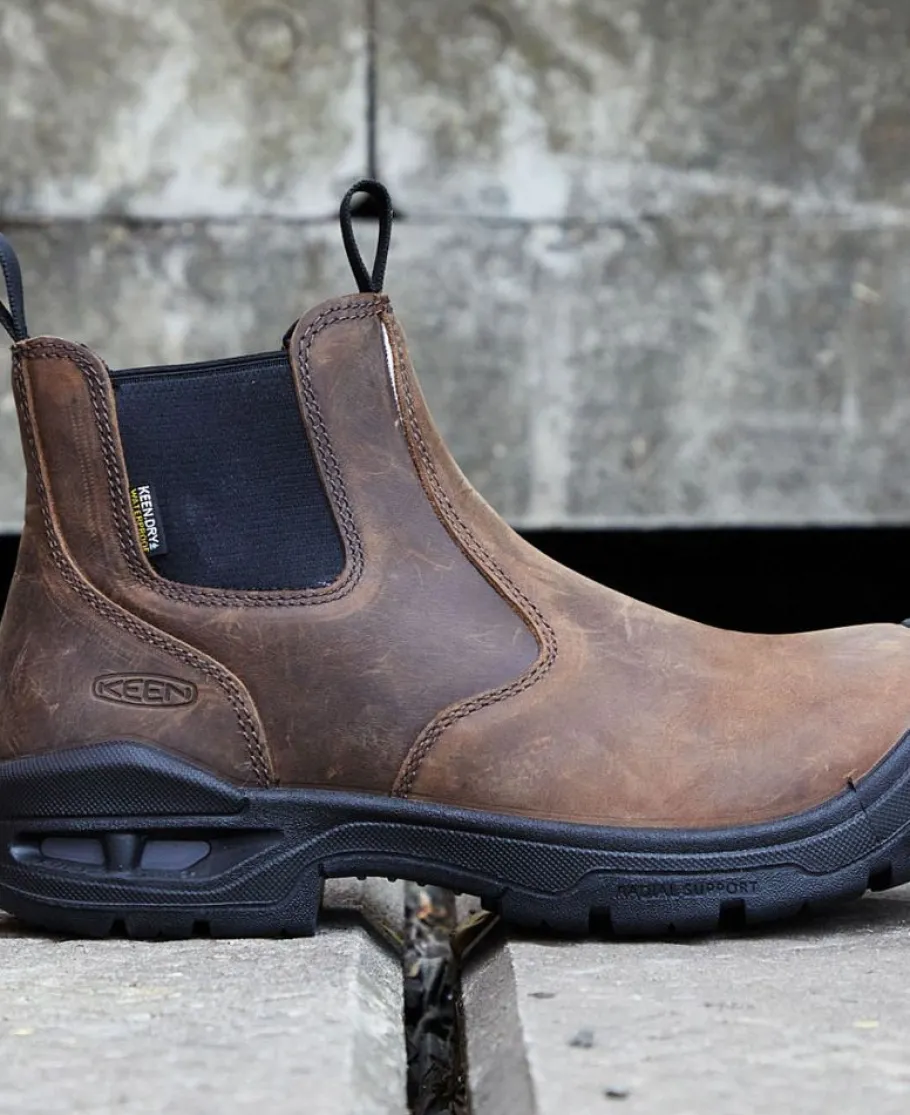 Men KEEN Work Boots & Shoes<Men'S Juneau Romeo Waterproof (Soft Toe) | Dark Earth/Black