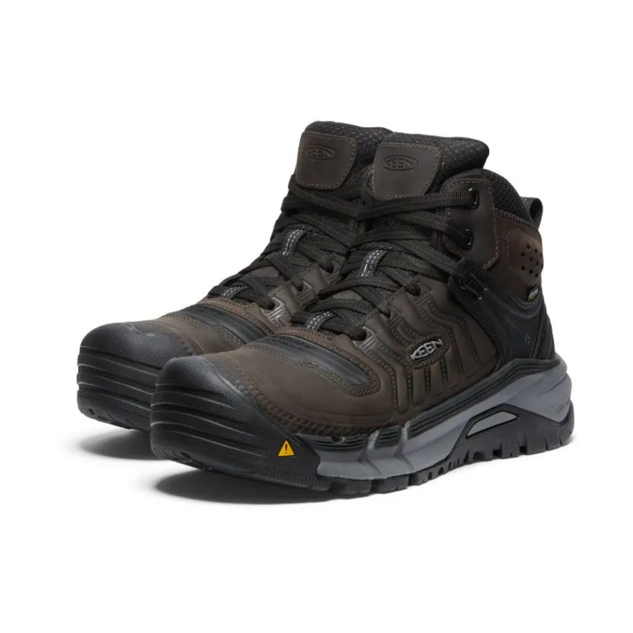 Men KEEN Work Boots & Shoes<Men'S Kansas City+ Kbf Waterproof Mid (Soft Toe) | Coffee Bean/Black