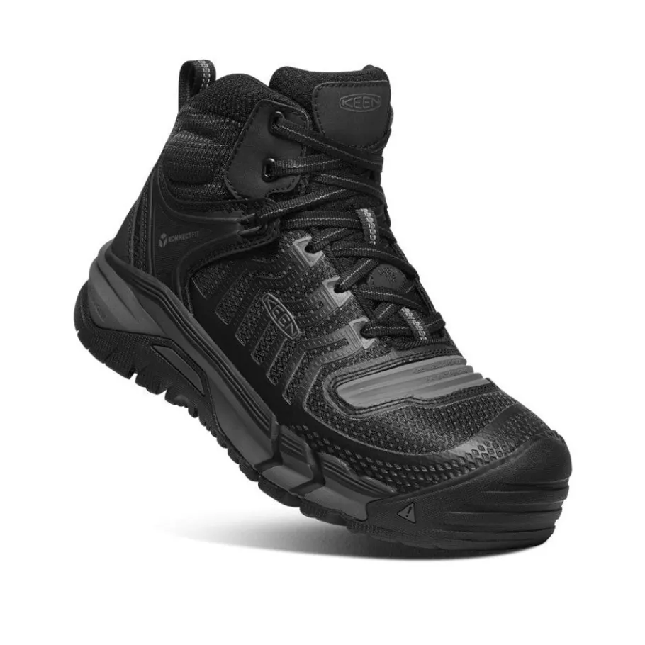 Men KEEN Work Boots & Shoes<Men'S Kansas City Mid (Carbon-Fiber Toe) | Black/Gun Metal
