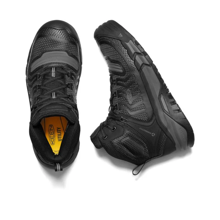 Men KEEN Work Boots & Shoes<Men'S Kansas City Mid (Carbon-Fiber Toe) | Black/Gun Metal