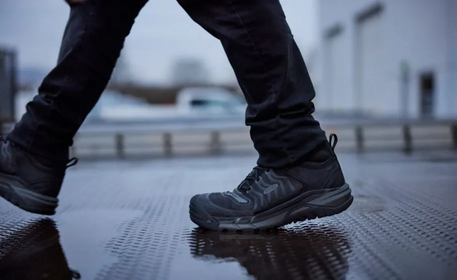 Men KEEN Work Boots & Shoes<Men'S Kansas City Mid (Carbon-Fiber Toe) | Black/Gun Metal