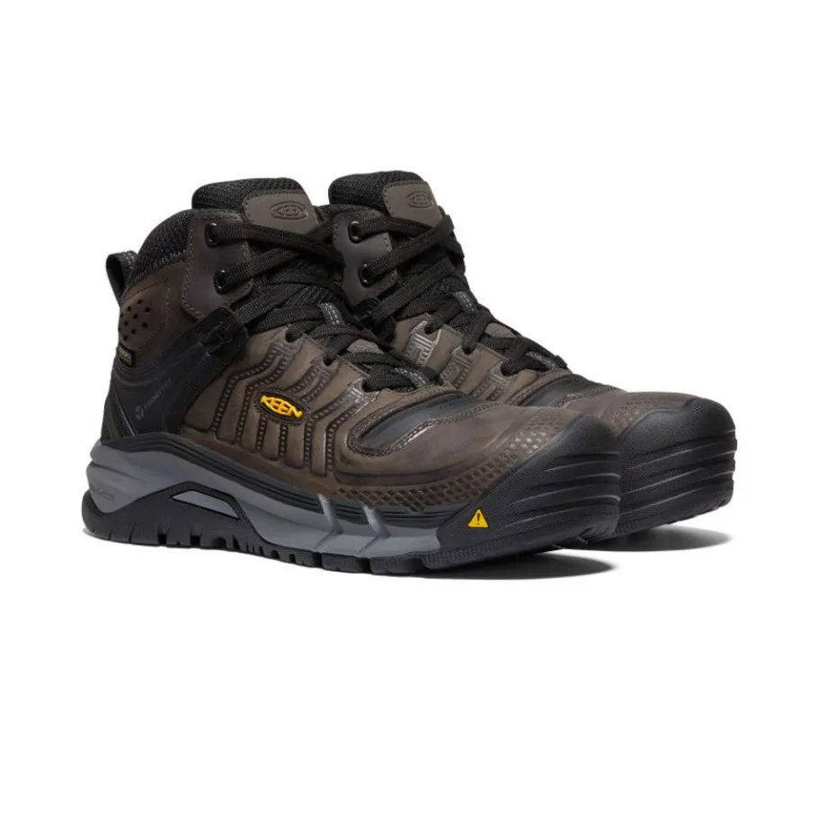 Men KEEN Work Boots & Shoes<Men'S Kansas City+ Waterproof Mid (Carbon-Fiber Toe) | Coffee Bean/Black