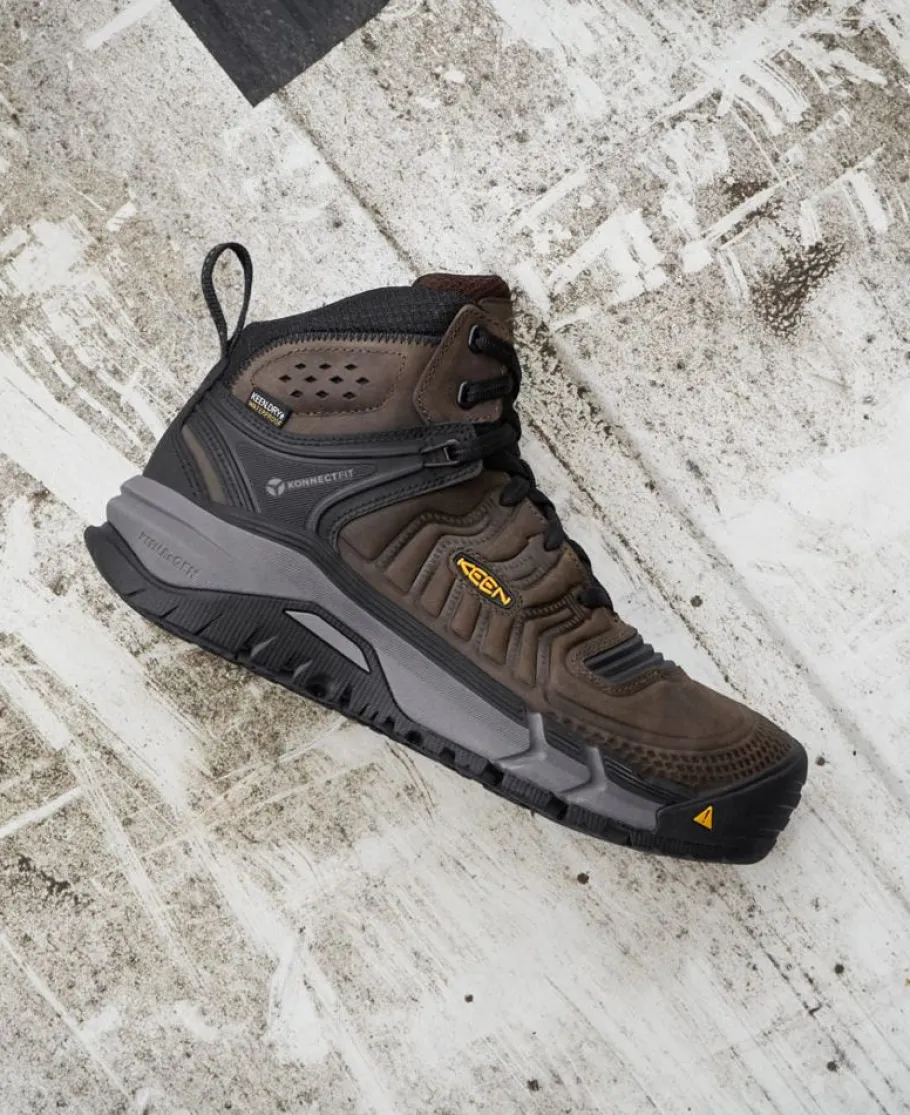 Men KEEN Work Boots & Shoes<Men'S Kansas City+ Waterproof Mid (Carbon-Fiber Toe) | Coffee Bean/Black