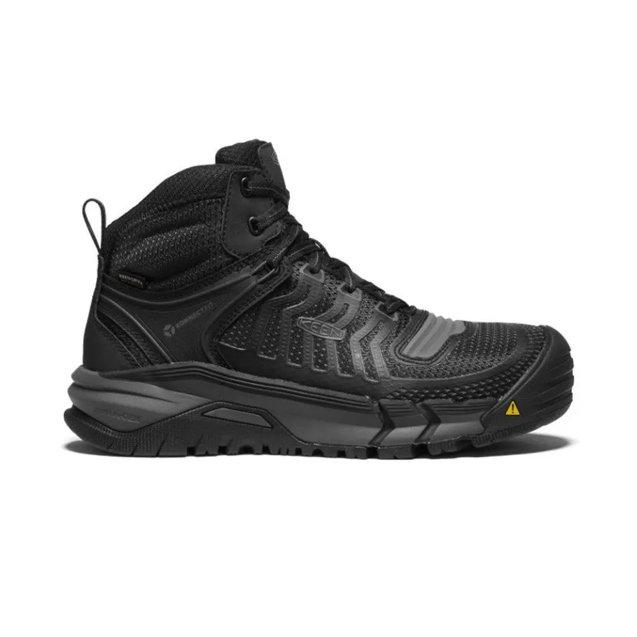 Men KEEN Work Boots & Shoes<Men'S Kansas City Waterproof Mid (Carbon-Fiber Toe) | Black/Gun Metal