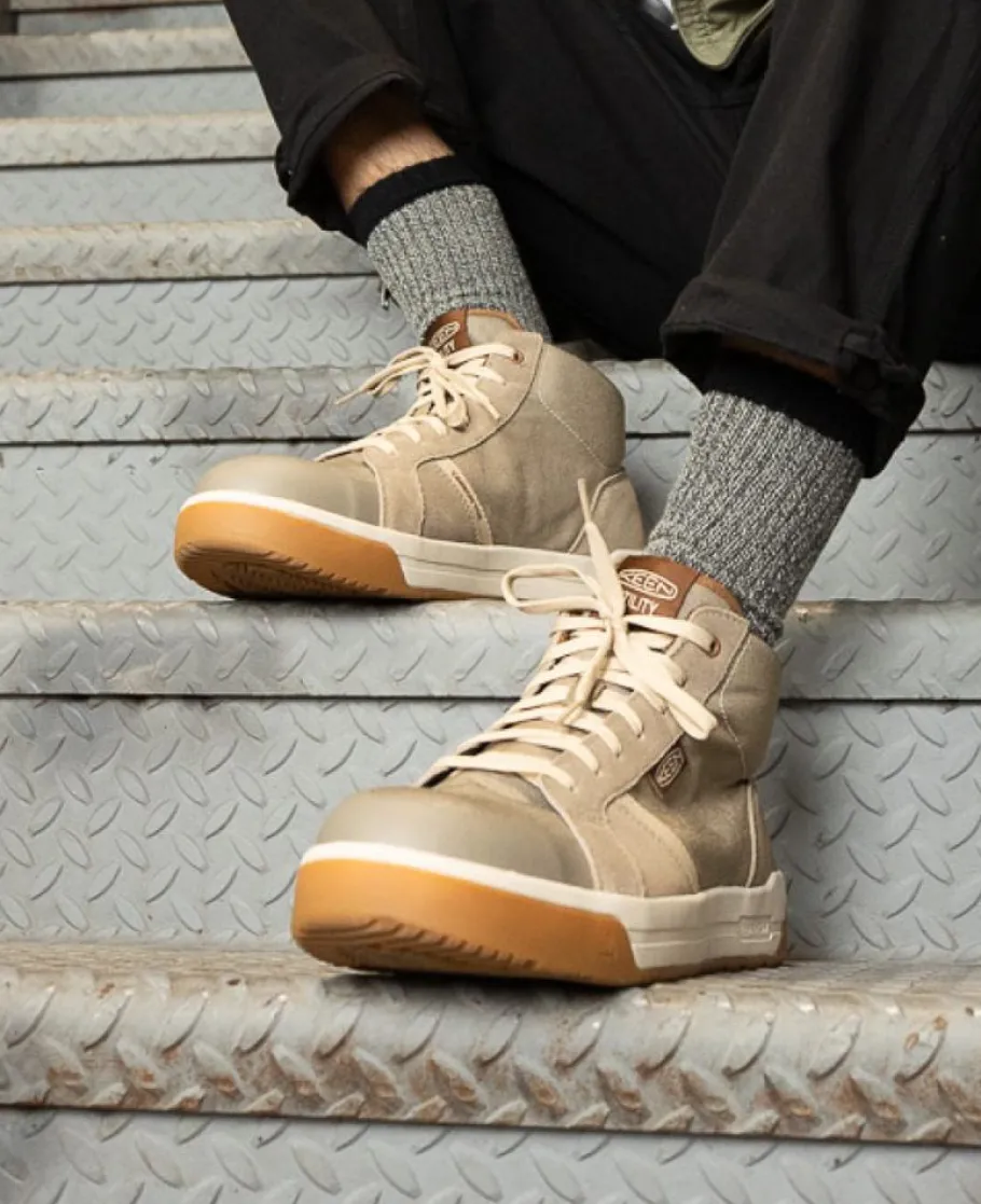 Men KEEN Work Boots & Shoes<Men'S Kenton Mid Work Shoe (Carbon-Fiber Toe) | Brindle/Gum