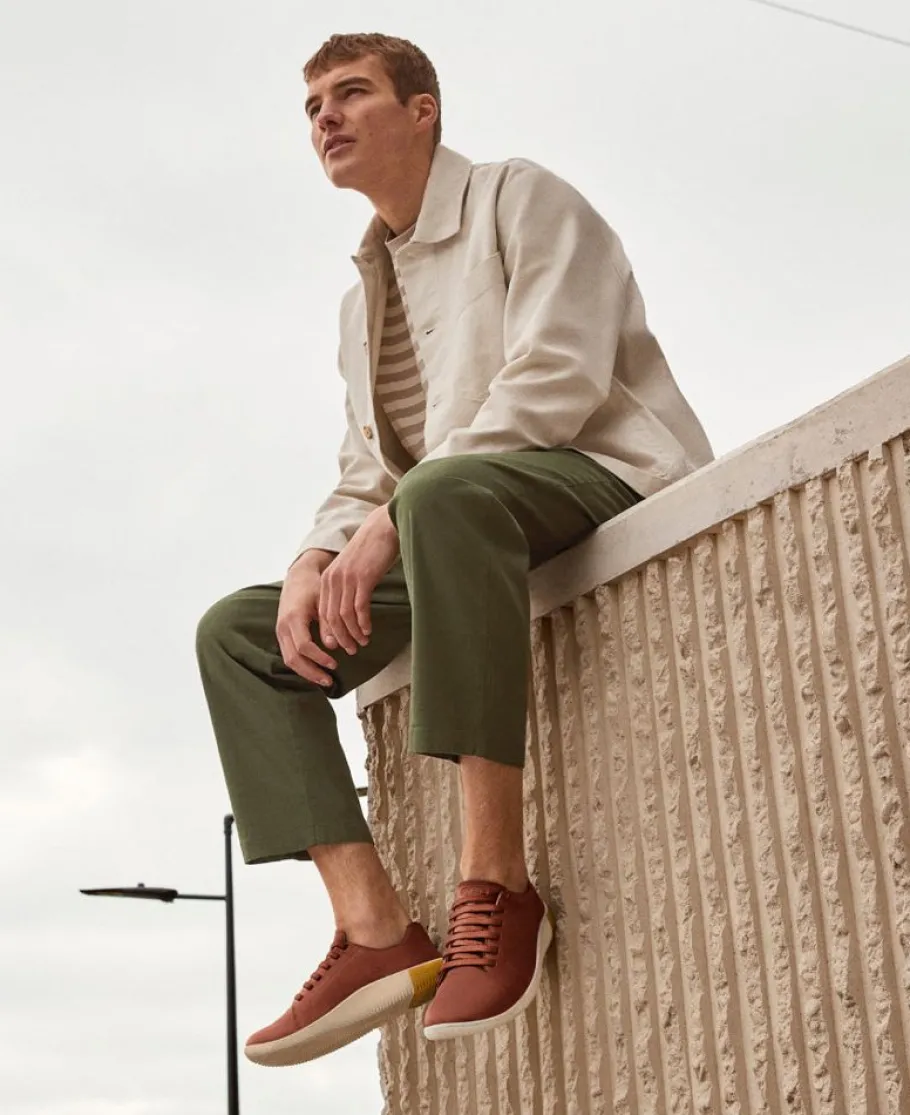 Men KEEN Slip-Ons<Men'S Knx Leather Sneaker | Tortoise Shell/Plaza Taupe