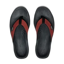 Men KEEN Slip-Ons<Men'S Kona Leather Flip-Flop | Fired Brick/Black