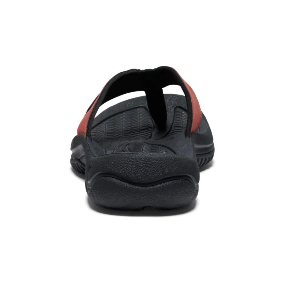 Men KEEN Slip-Ons<Men'S Kona Leather Flip-Flop | Fired Brick/Black