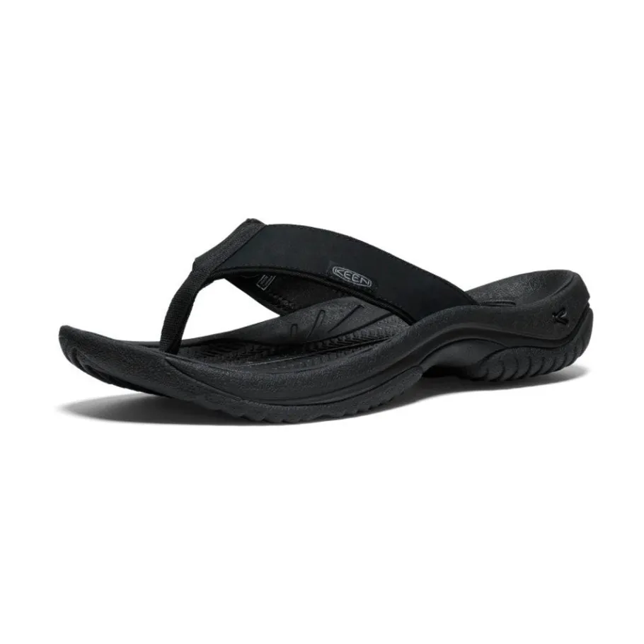 Men KEEN Slip-Ons<Men'S Kona Leather Flip-Flop | Black/Steel Grey