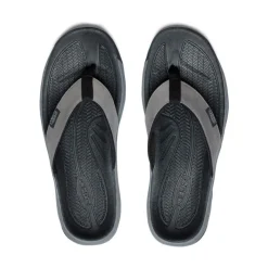 Men KEEN Slip-Ons<Men'S Kona Leather Flip-Flop | Steel Grey/Black