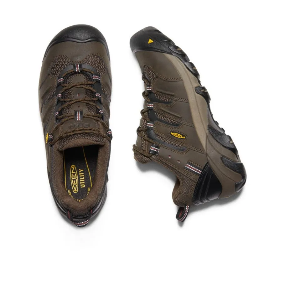 Men KEEN Work Boots & Shoes<Men'S Lansing Low (Steel Toe) | Cascade Brown/Fired Brick