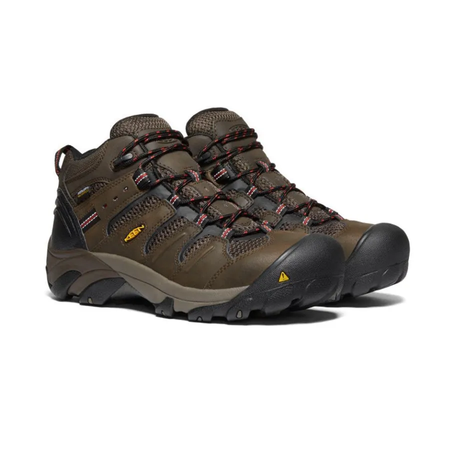 Men KEEN Work Boots & Shoes<Men'S Lansing Mid Waterproof (Steel Toe) | Cascade Brown/Brindle