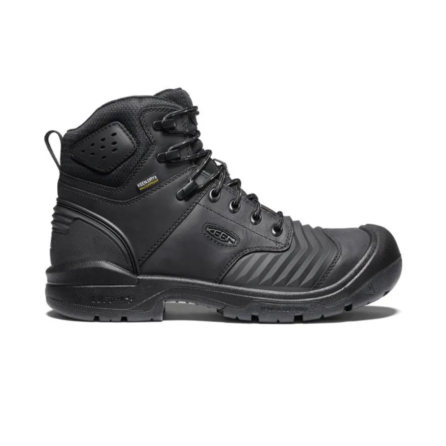 Men KEEN Work Boots & Shoes<Men'S Portland 6" Waterproof Boot (Carbon-Fiber Toe) | Black/Black