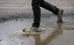 Men KEEN Work Boots & Shoes<Men'S Reno Kbf Waterproof (Soft Toe) | Brindle/Morel