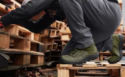 Men KEEN Work Boots & Shoes<Men'S Reno Mid Kbf Waterproof (Carbon-Fiber Toe) | Dark Olive/Black