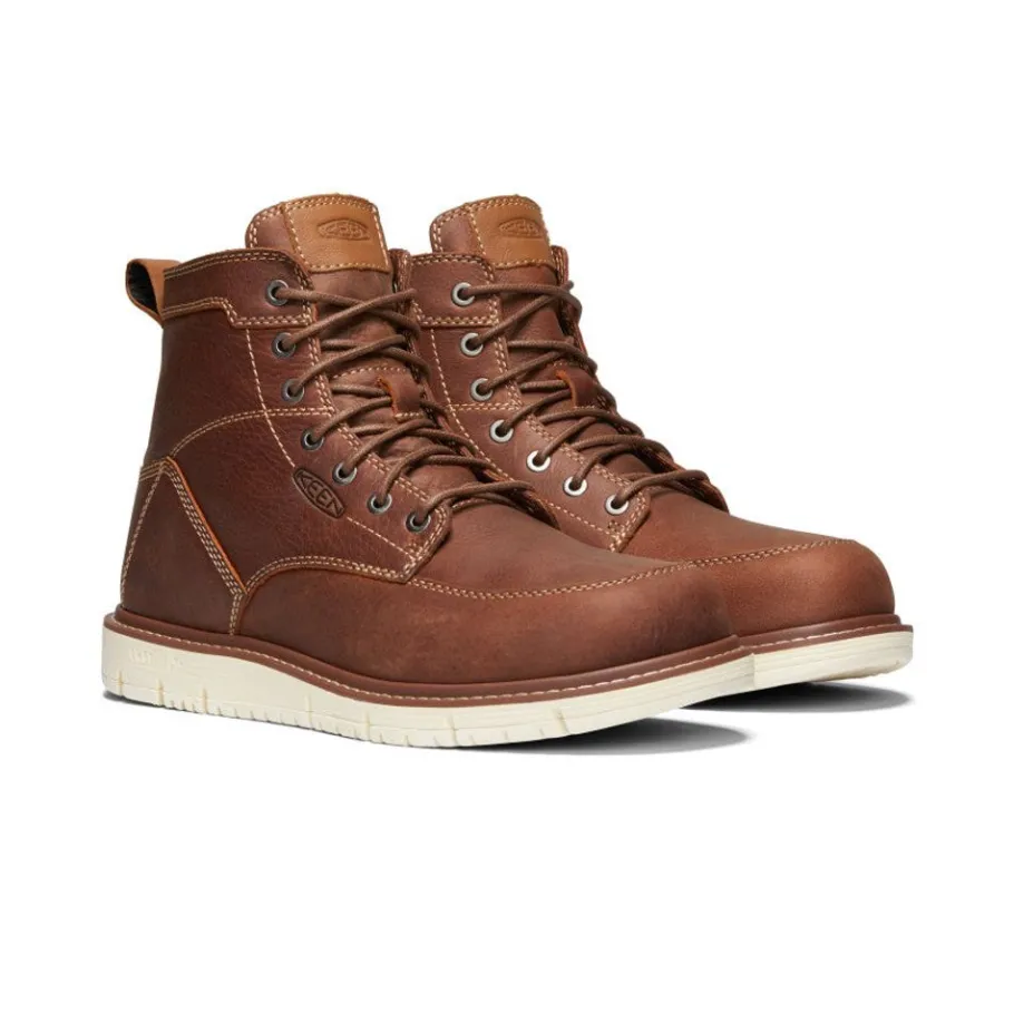 Men KEEN Work Boots & Shoes<Men'S San Jose 6" Boot (Soft Toe) | Gingerbread/Off White
